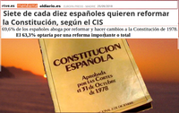 Set de cada deu espanyols volen reformar la Constitució